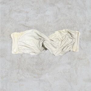 Chic Cream Twist Bandeau Bikini Top